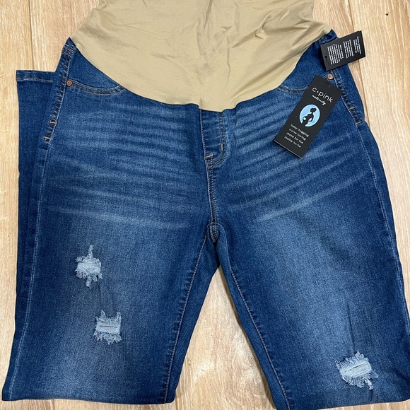 NWT - C pink Maternity jeans. Size L - Picture 5 of 7
